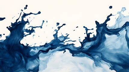 Poster - Delicate watercolor splashes splitting and shattering as they hit jagged angular obstacles creating a dynamic and abstract composition of fragmented color texture and movement