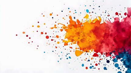 Poster - Stunning abstract image featuring delicate watercolor splashes dramatically colliding and fragmenting as they hit jagged angular obstacles  The vivid colors fluid motion