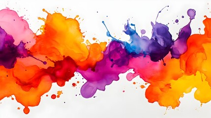 Poster - Vibrant watercolor splashes being absorbed by abstract barriers creating a fusion of chaos and control  This digital artwork showcases a dynamic and expressive visual experience