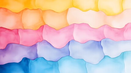 Poster - Delicate watercolor splashes building a barrier of uneven organic shapes that evoke a sense of tranquility and imagination  The abstract fluid design showcases the movement and emotion of the medium