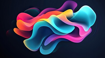 Abstract colorful liquid shapes on a dark background.