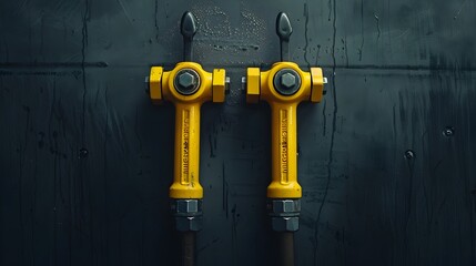 Poster - oil and gas maintenance technicians conducting routine inspection and repairs on a large industrial 