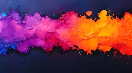 Poster - Vibrant watercolor splashes merging and blending into rigid obstacles symbolizing the creative tension and dynamic interplay between the fluid and the rigid the organic and the structured