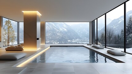 Poster - a sleek and modern game room designed with a minimalist approach featuring a streamlined setup natur