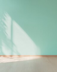 Aufkleber - Modern Grocery Store Mockup with Pastel Green Wall and Wooden Floor for Fresh Ambiance