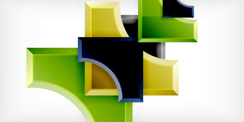 Poster - Geometric design abstract background - circles and triangles