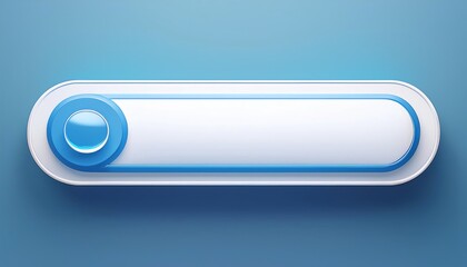 Poster - A sleek, modern toggle switch on a blue background, featuring a circular handle and a clean white surface for user interface design.