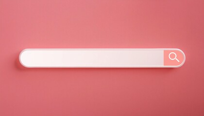 Poster - A sleek, empty search bar on a pink background, symbolizing digital searches and online inquiries.