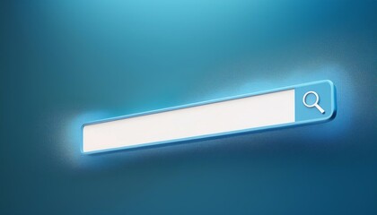 Poster - A minimalistic search bar design against a gradient blue background, symbolizing online searching and digital exploration.