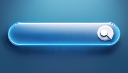 Poster - A sleek, glowing toggle switch design on a blue background, suggesting interactivity and modern user interface elements.