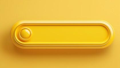 Poster - A vibrant yellow toggle switch button on a matching background, featuring a rounded design and smooth surface.
