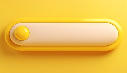 Poster - A bright yellow toggle switch on a matching background, featuring a smooth button and an elongated shape for interactive functionality.