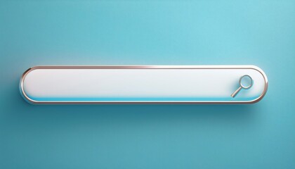 Poster - A sleek, minimalist design featuring a blank, oval-shaped bar against a solid turquoise background, suggesting a modern aesthetic.