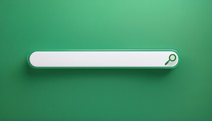 Poster - A minimalist search bar on a green background, symbolizing online searching and digital exploration.