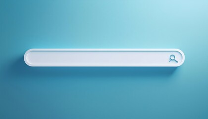 Poster - A minimalist search bar against a blue background, designed for online queries and user interaction.