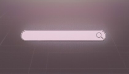Poster - A minimalistic search bar design in soft tones, set against a blurred background, suggesting a modern, digital interface.