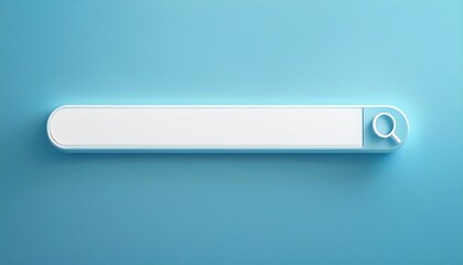 Poster - A minimalist search bar on a blue background, designed for user input and navigation.