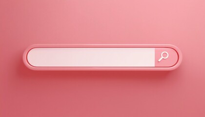 Poster - A minimalist pink search bar on a matching pink background, emphasizing simplicity and functionality in design.