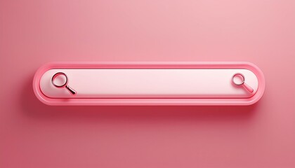 Poster - A minimalist pink search bar with a magnifying glass, blending seamlessly with a matching pink background.