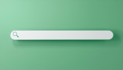 Poster - A minimalist search bar on a green background, symbolizing online exploration and inquiry.