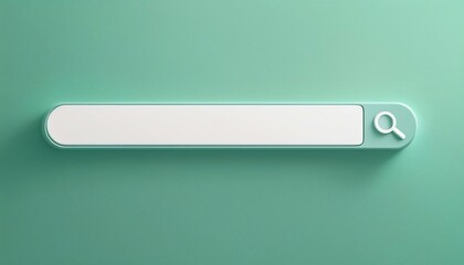 Poster - A minimalist search bar design on a solid green background, inviting user interaction for text input and web searches.