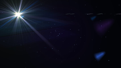 Wall Mural - White Flare Lights With Lens Flare, Widescreen 4K Resolution
