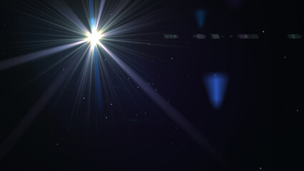 Wall Mural - White Flare Lights With Lens Flare, Widescreen 4K Resolution