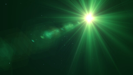 Wall Mural - Green Flare Lights With Lens Flare, Widescreen 4K Resolution