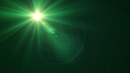 Wall Mural - Green Flare Lights With Lens Flare, Widescreen 4K Resolution