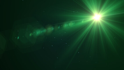 Wall Mural - Green Flare Lights With Lens Flare, Widescreen 4K Resolution