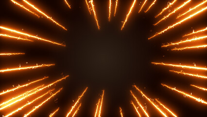 Wall Mural - Gold Rays Zoom in Motion Effect, Light Color Trails, Widescreen 4K Resolution