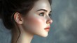 © Berkah - Profile face of young beautiful woman with clean skin.