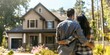 © xartproduction - A man and woman are standing in front of a house, holding hands