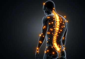 Visual guide illustrating back pain alongside the human spine.