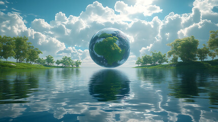 Wall Mural - earth in the water, environmental innovation