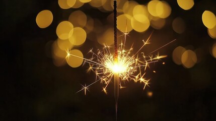 Wall Mural - burning sparkler with bokeh light background