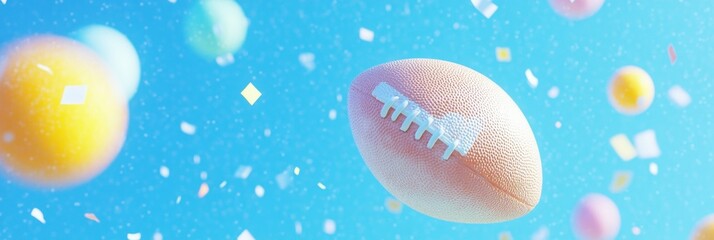 Aufkleber - Fantasy-Themed Football Field with Colorful Decorations and Creative Sports Elements