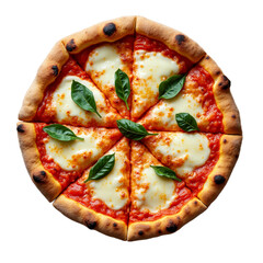 Delicious Margherita Pizza With Fresh Basil Leaves On Top Transparent A perfect Margherita pizza with melted cheese, vibrant tomato sauce, and fresh basil leaves. Enjoy the simplicity and rich flavors