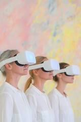 Aufkleber - Futuristic Research Women Scientists Exploring Data with Augmented Reality