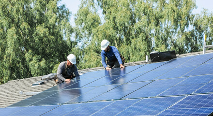 Solar energy installation on rooftop for sustainable living solutions