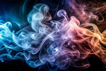 Wall Mural - blue red and orange smoke texture in mesmerizing abstract pattern