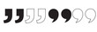 © Pixel Paradise - Quote right icon set. double quotation vector symbol. discussion dialog remark open and close quote sign in black filled and outlined style.