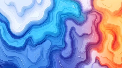 Poster - Abstract 3D Wavy Background with Vibrant Gradient Colors
