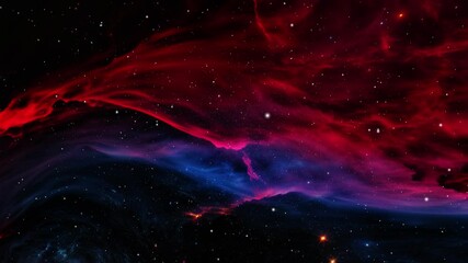 Wall Mural - Red cosmic nebula in the universe 4k.