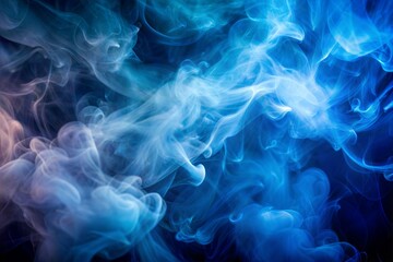Wall Mural - abstract blue and black smoke texture in swirling pattern