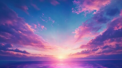 sunset sky over the ocean