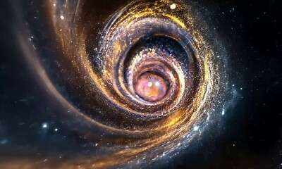 Wall Mural - abstract cosmic vortex with glowing particles with ai generated.