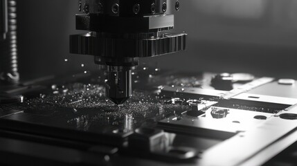 Poster - Metalworking CNC milling machine.