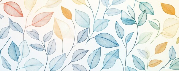 Wall Mural - Abstract Minimalist Leaf Pattern Elegant Nature Background