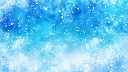 Wall Mural - cool blue and white winter watercolor background with snow texture abstract